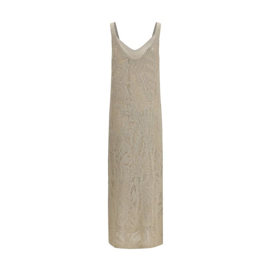 Beige Linen Casual Dress