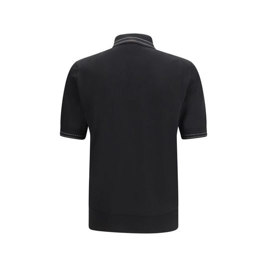 Black Silk Polo Shirt