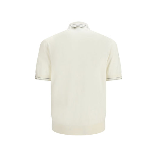 Beige Silk Polo Shirt