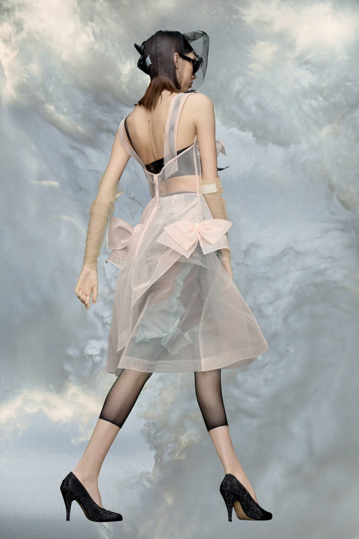 Multicolor Fibres Midi Dress