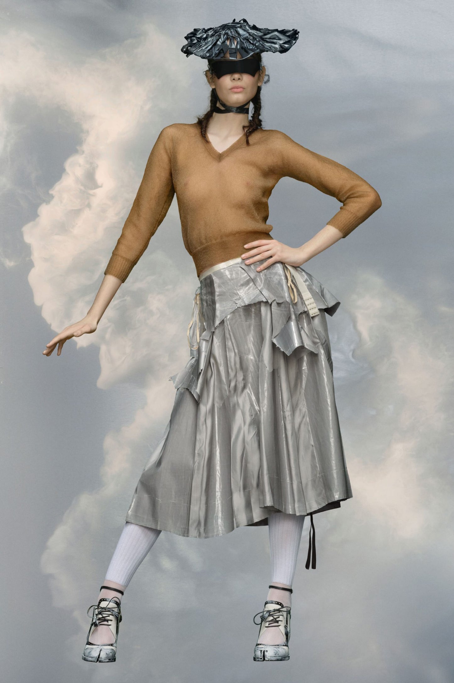 Gray Fibres Midi Skirt