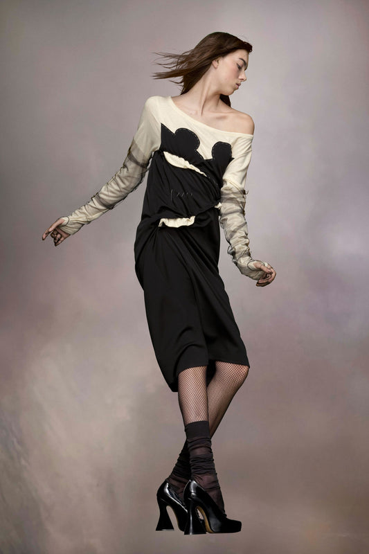 Black Fibres Midi Dress