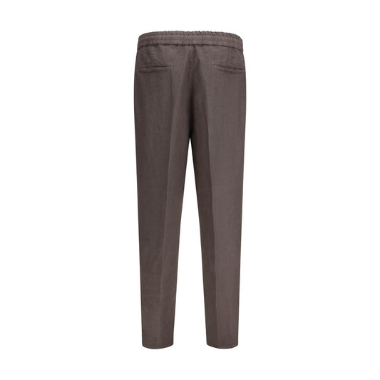 Gray Linen Casual Pants