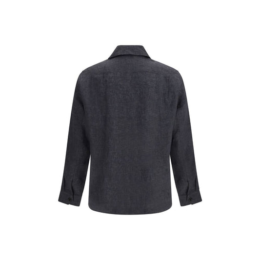 Gray Linen Pattern Shirt