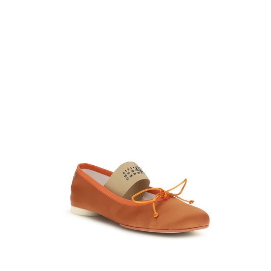 Orange Viscose Ballet Flats
