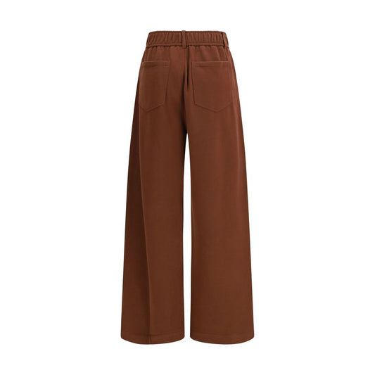 Brown Acetate Casual Pants