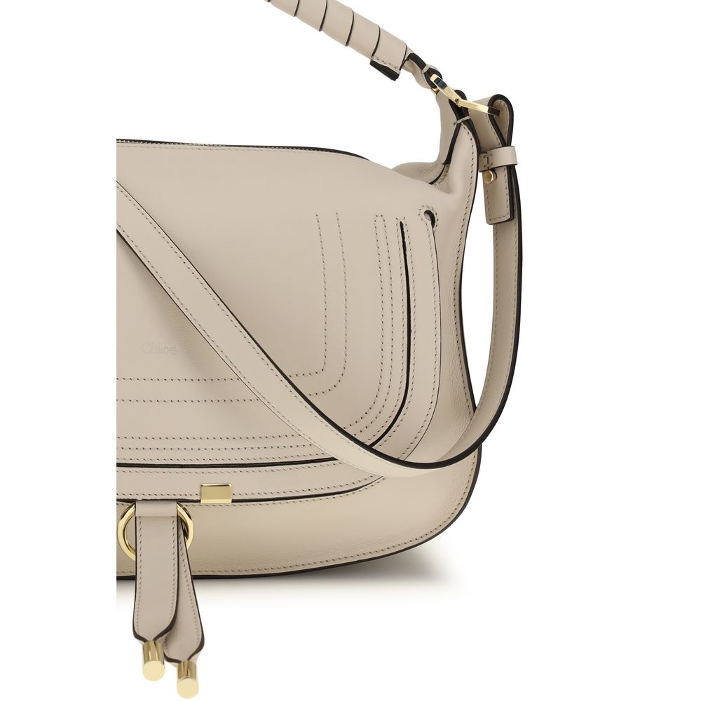 Beige Calf Leather Bos Taurus Shoulder Bag