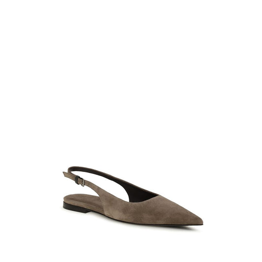 Brown Calf Leather Bos Taurus Ballet Flats
