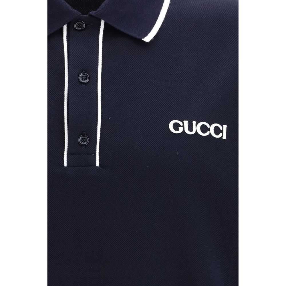 Blue Cotton Polo Shirt