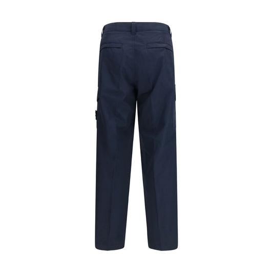 Blue Cotton Cargo Pants