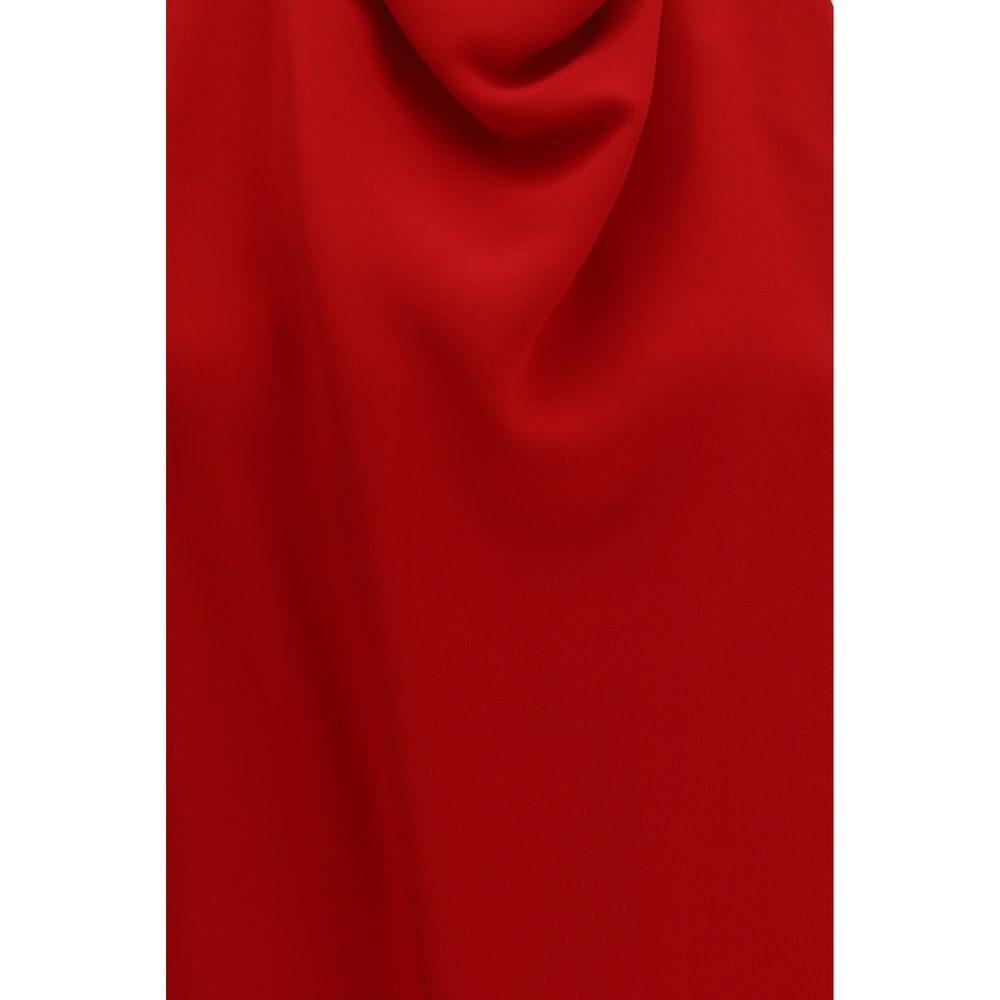 Red Silk Casual Dress