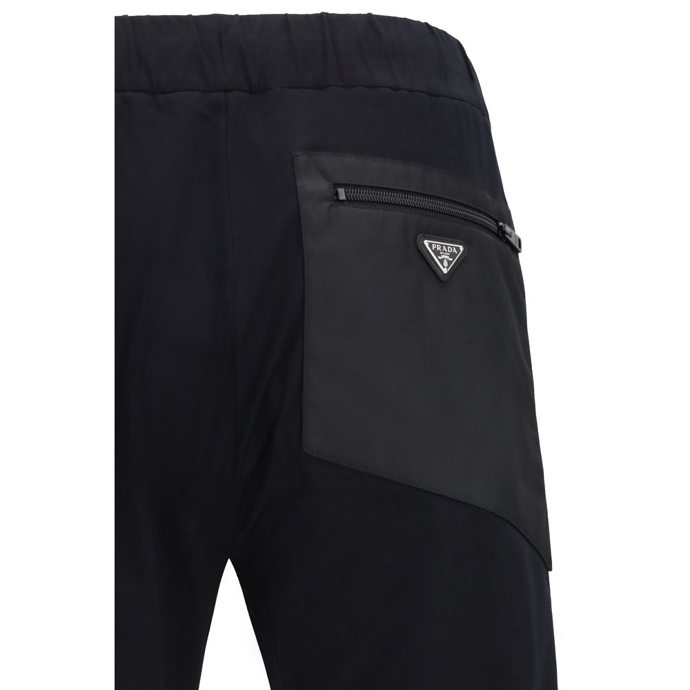 Black Nylon Athletic Pants