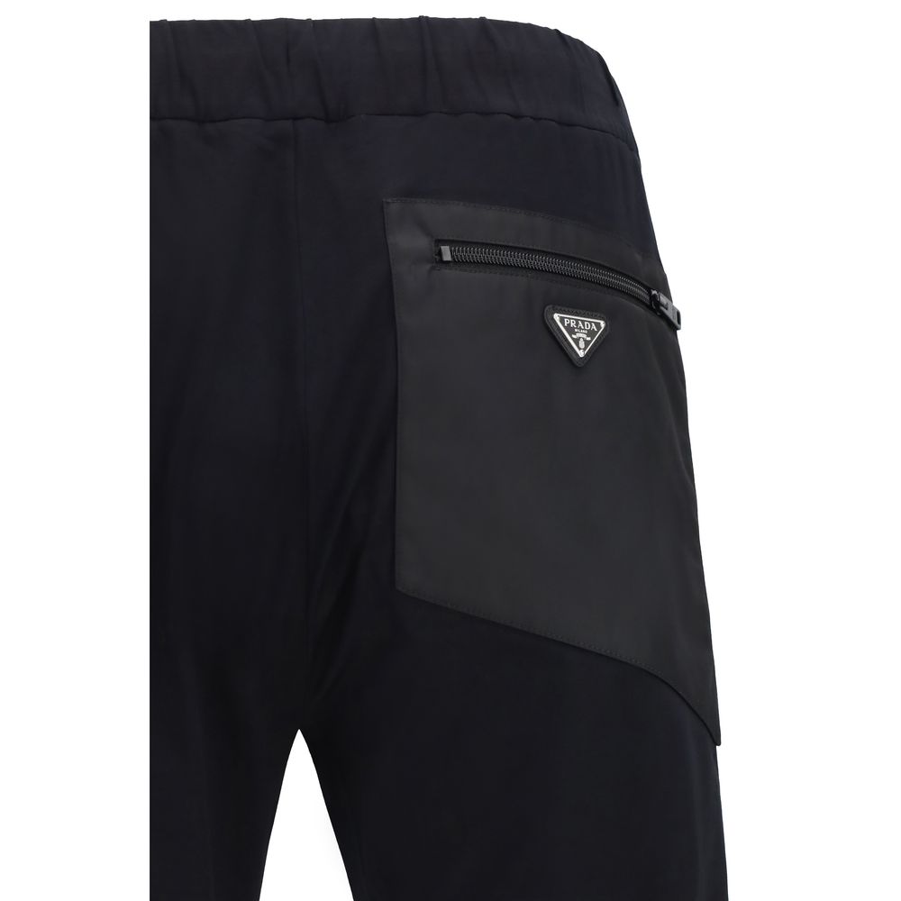 Black Nylon Athletic Pants