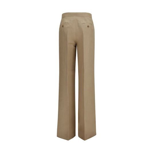 Beige Linen Casual Pants