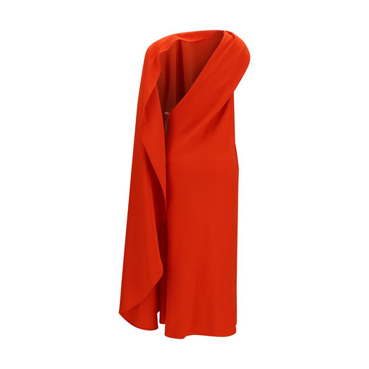 Red Silk Casual Dress