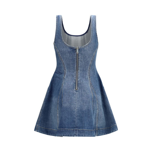 Blue Cotton Casual Dress