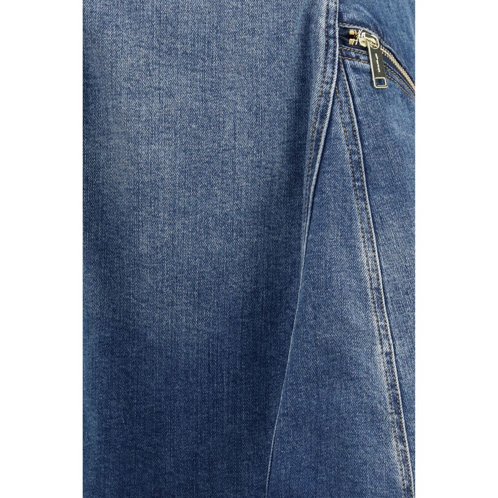 Blue Cotton Casual Dress