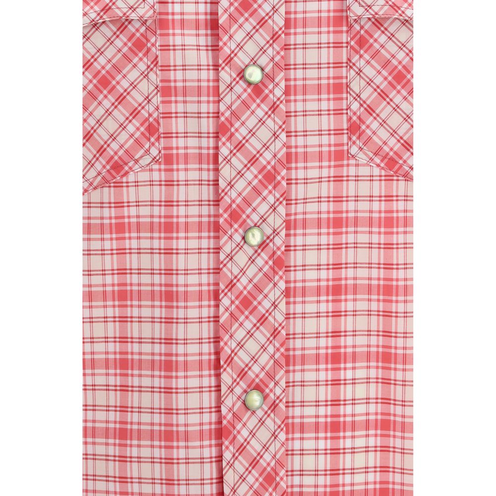 Red Cotton Pattern Shirt