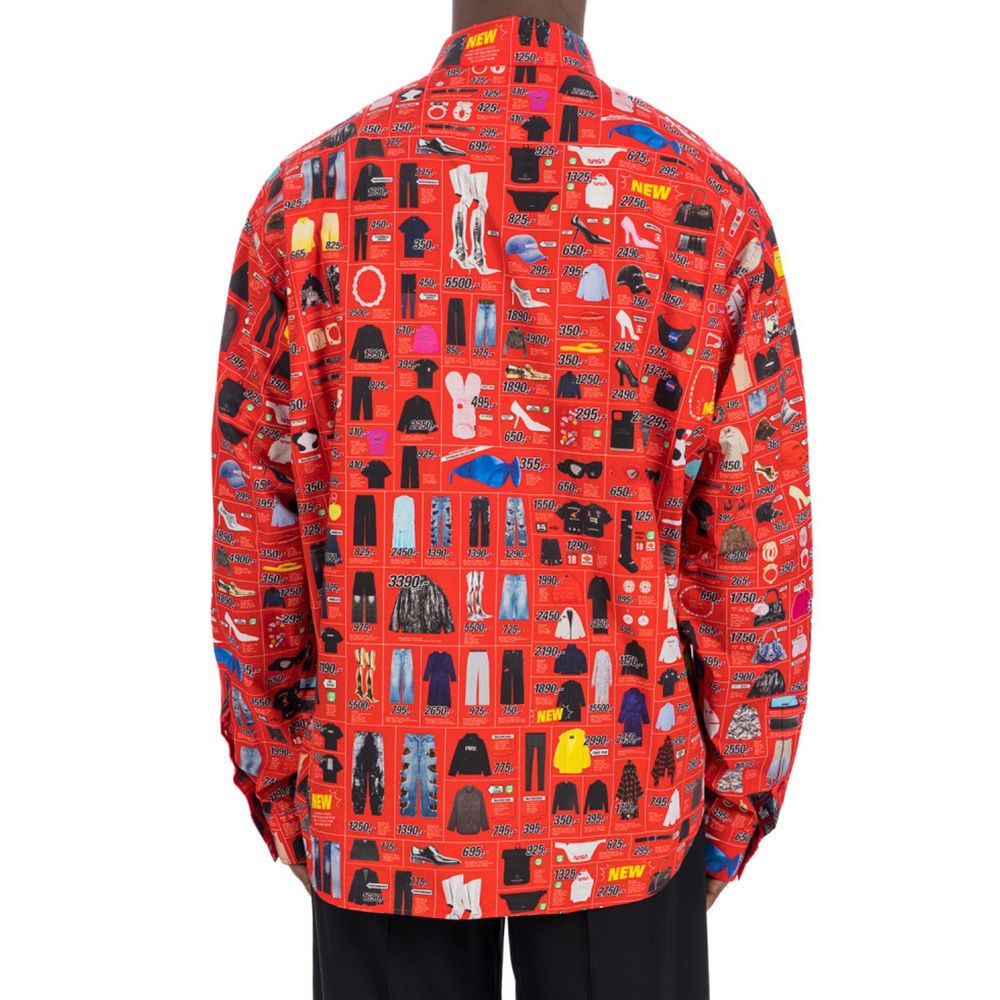 Red Cotton Pattern Shirt