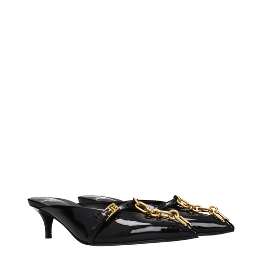 Black Leather Platform Sandals