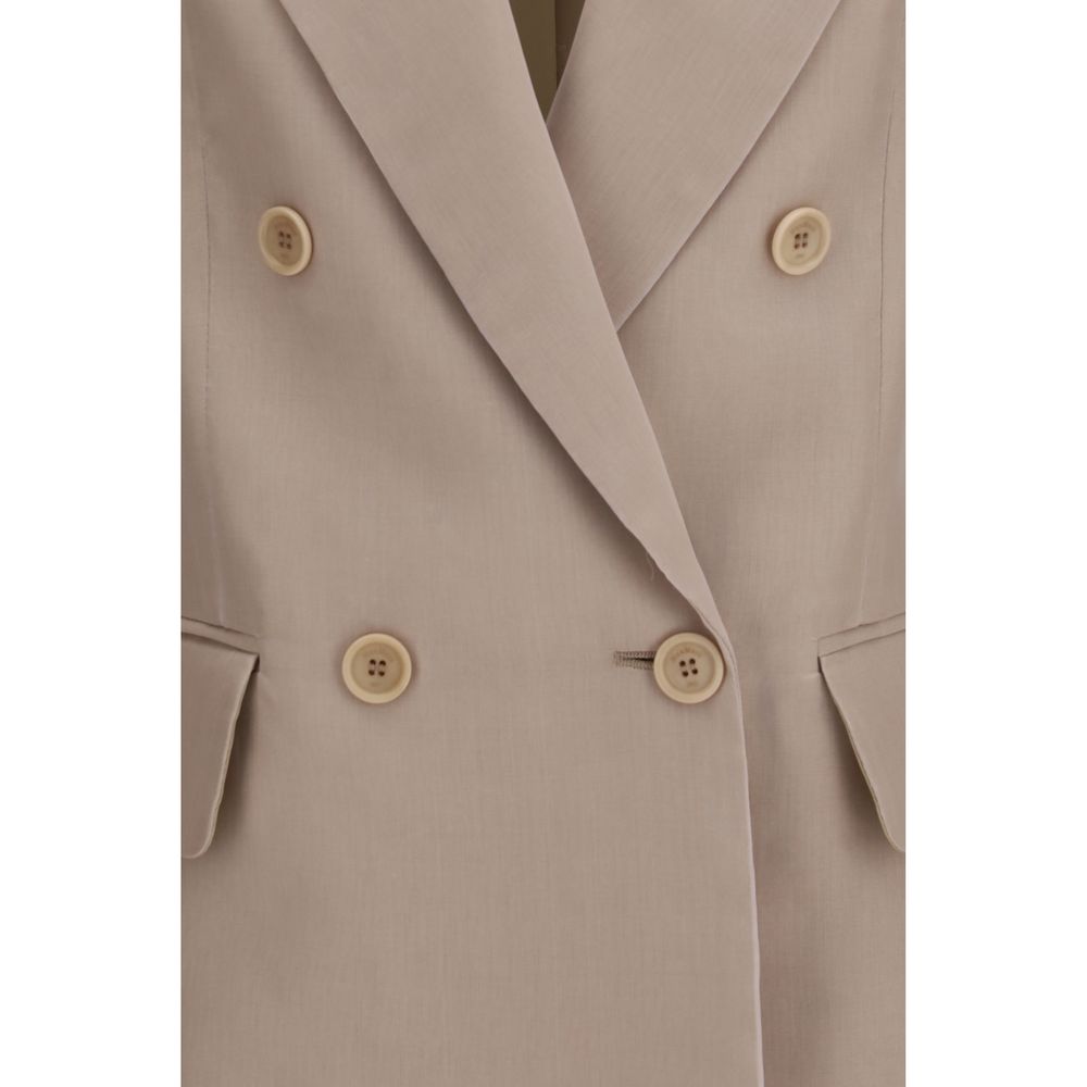 Beige Silk Blazer