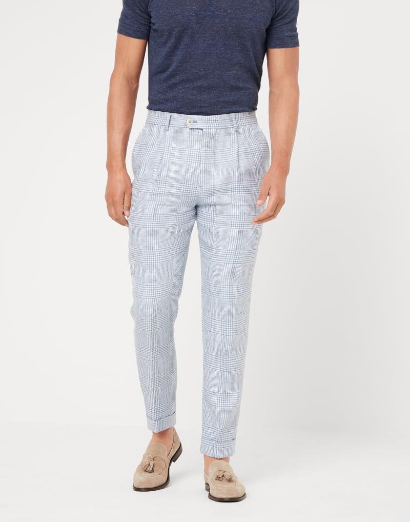 Light Blue Linen Casual Pants
