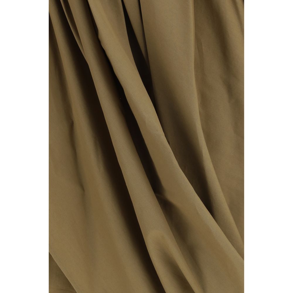 Bicolor Cotton Midi Skirt