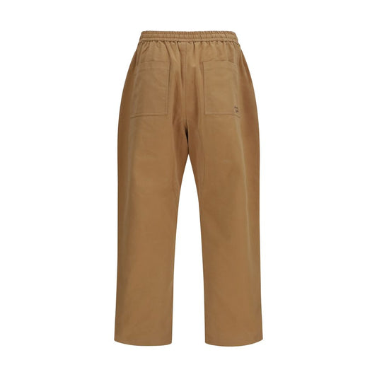 Beige Cotton Casual Pants