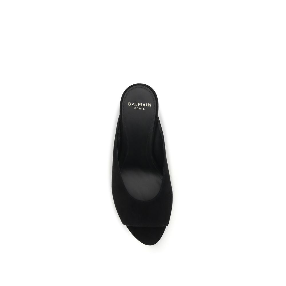 Black Calf Leather Bos Taurus Mules
