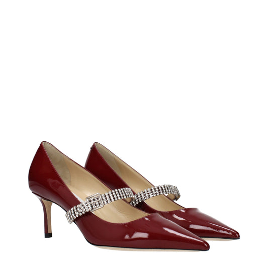 Red Leather High Heel Pumps