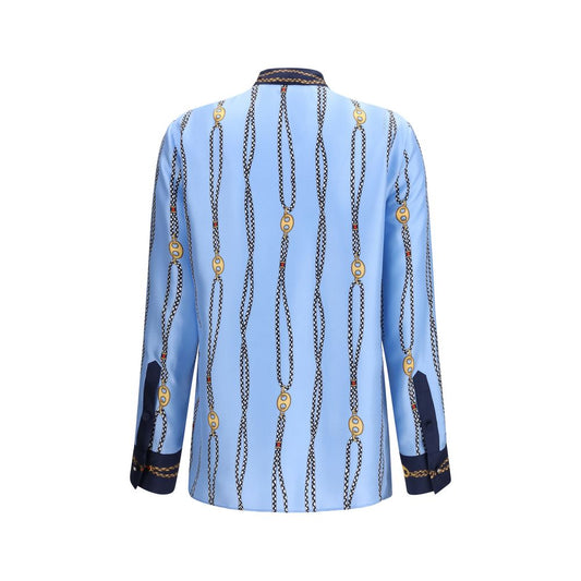 Blue Silk Shirt