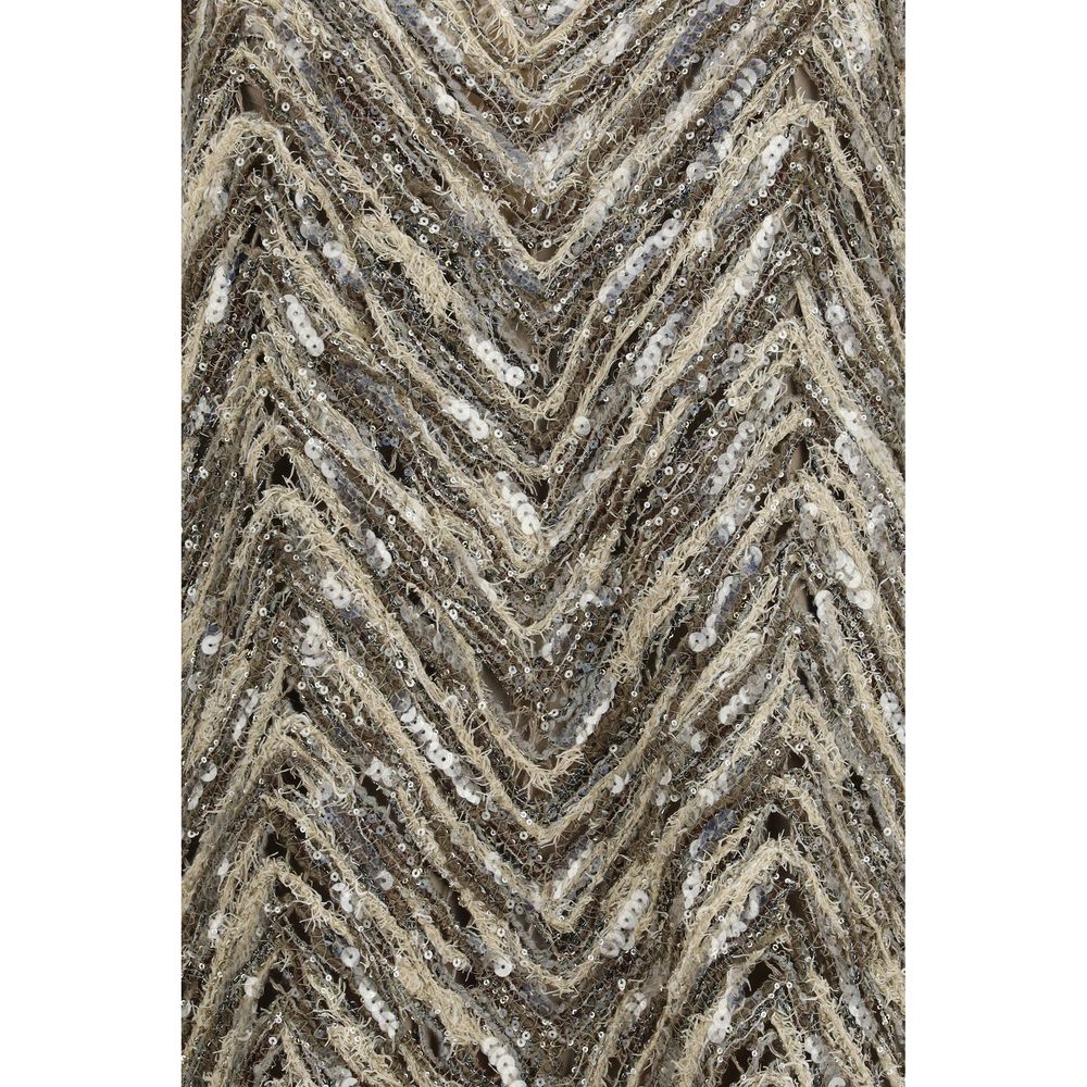 Beige Paper Cocktail Dress