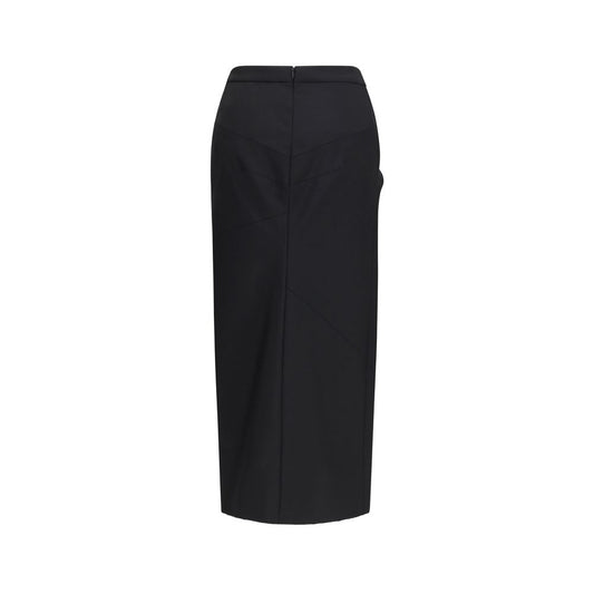 Black Wool Oves Aries Midi Skirt