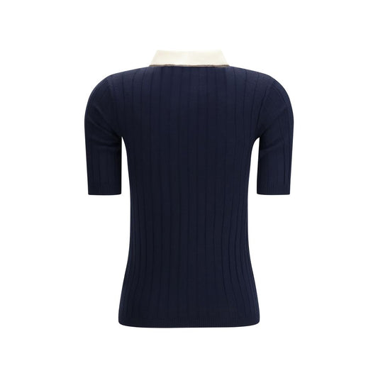 Blue Wool Oves Aries Polo Shirt