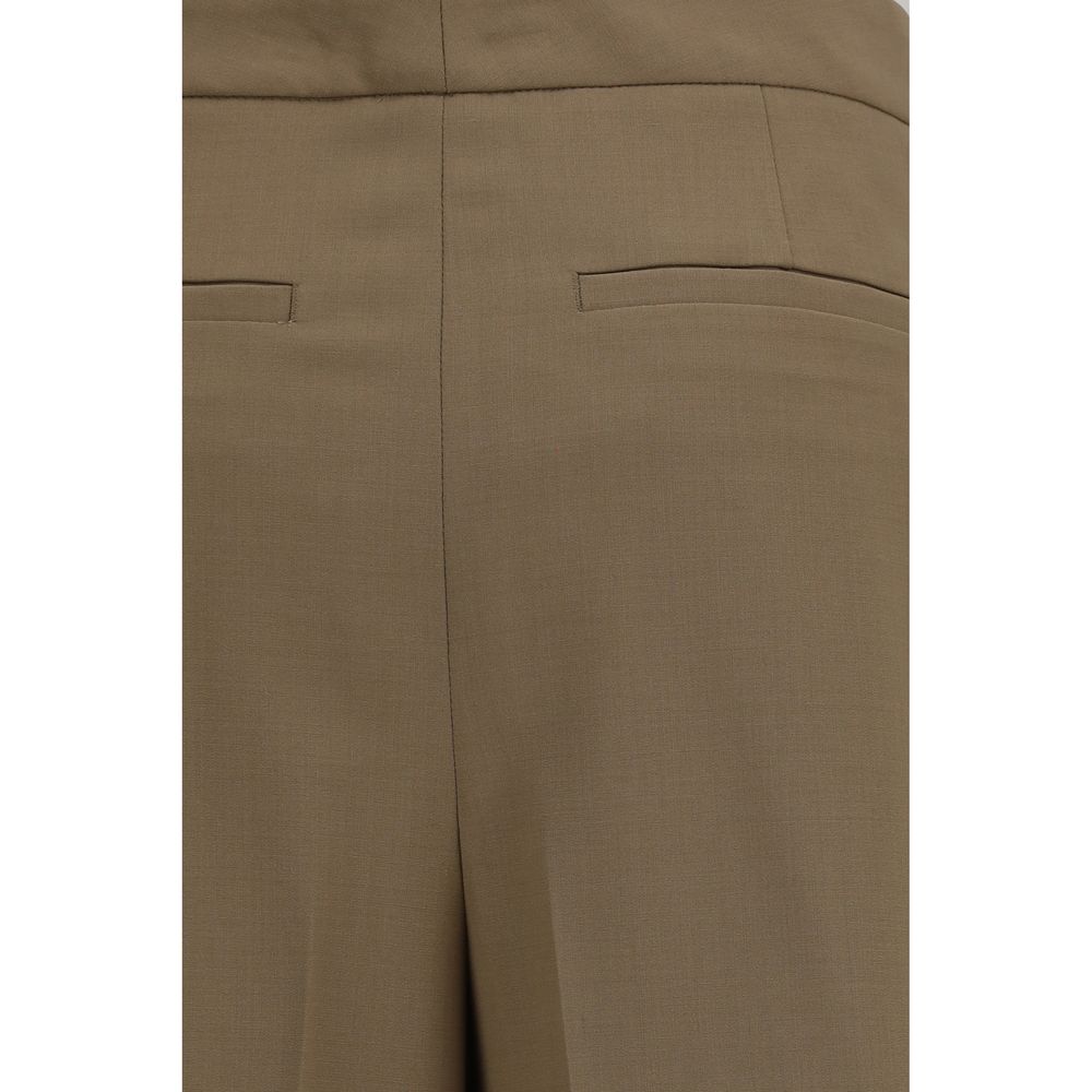 Brown Wool Oves Aries Casual Pants