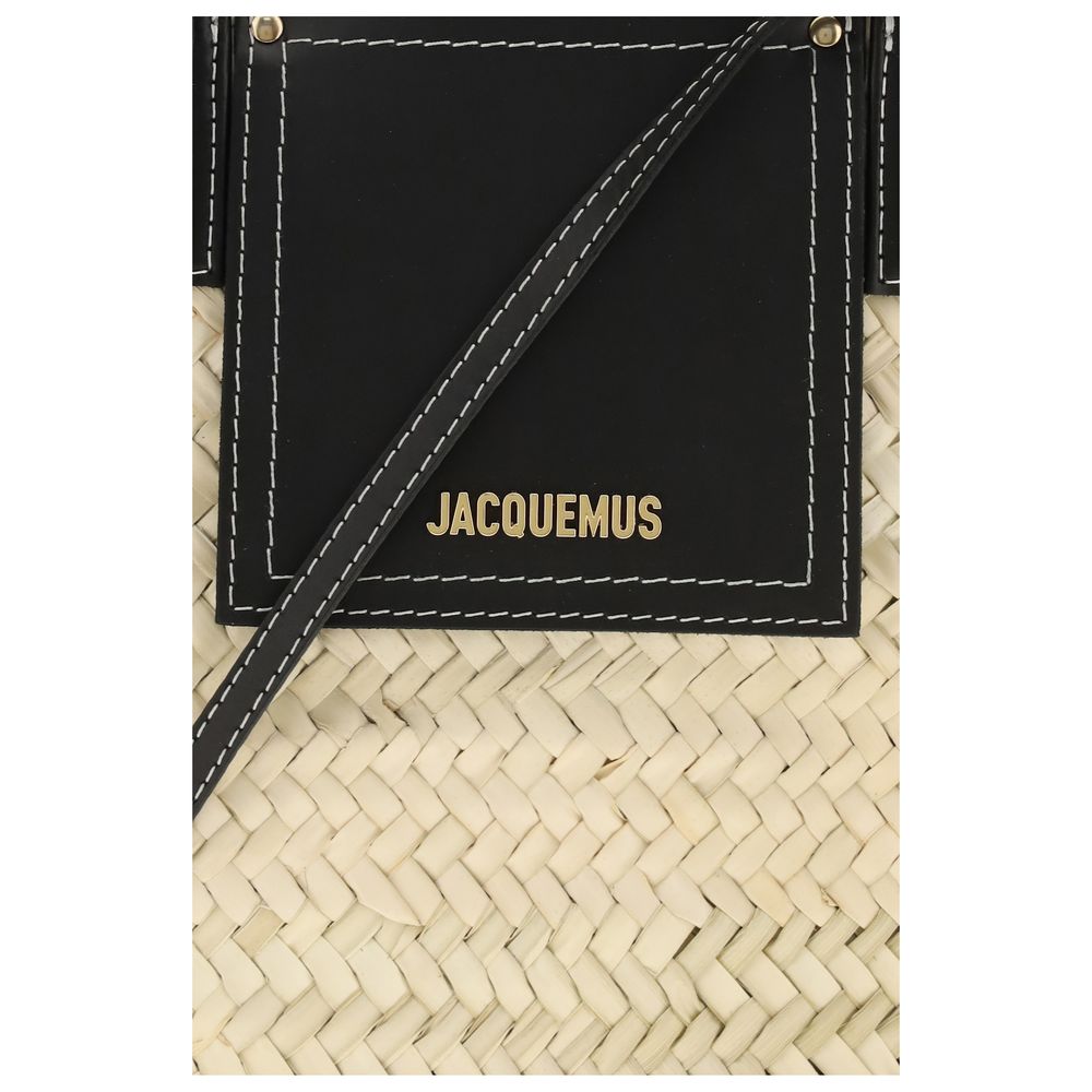 Beige Raffia Shoulder Bag