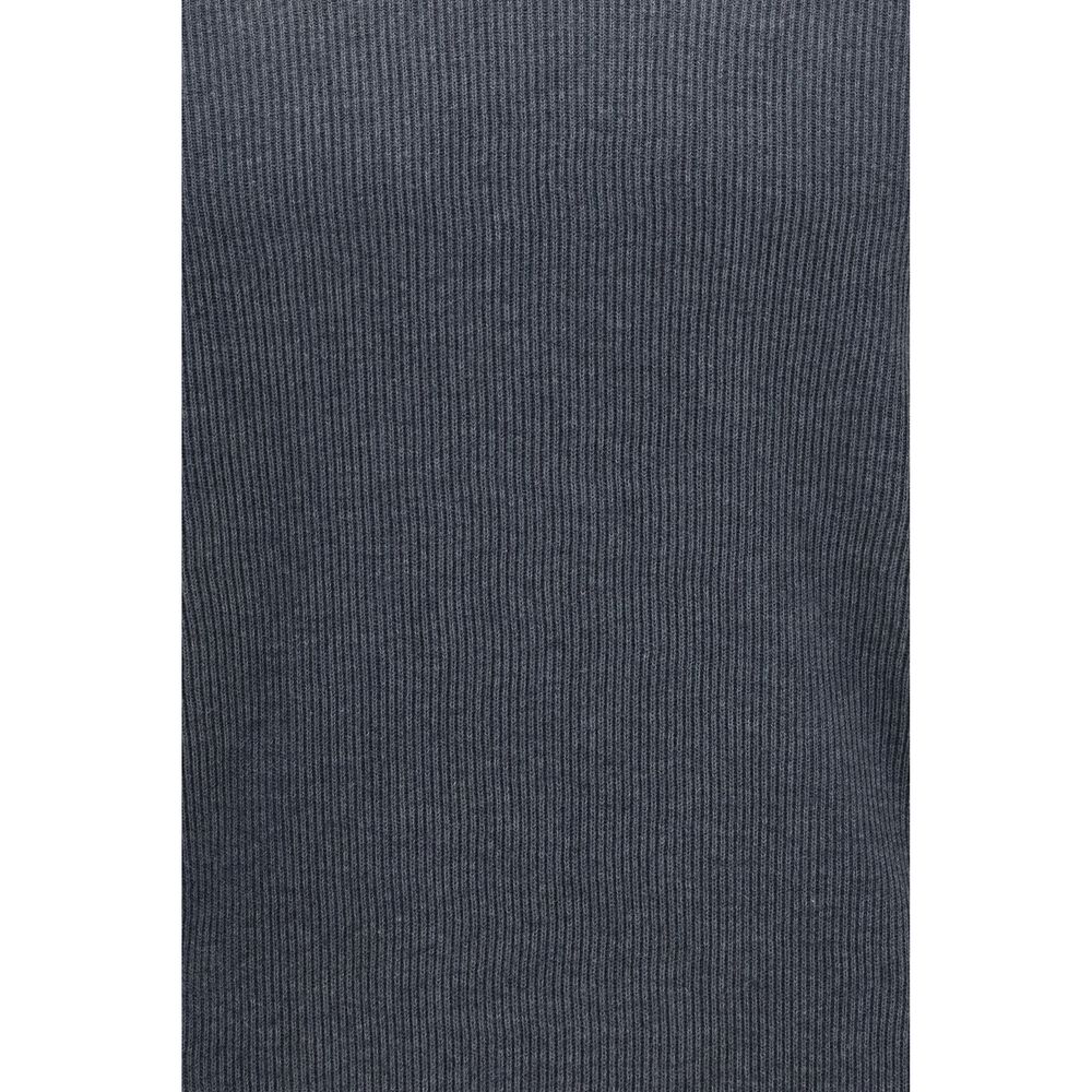 Gray Cotton Polo Shirt