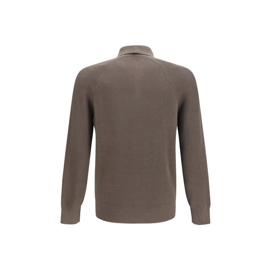 Brown Cotton Polo Shirt