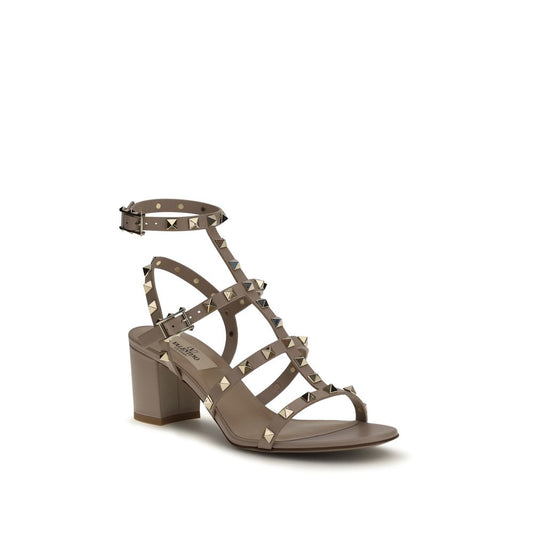 Beige Calf Leather Bos Taurus Strap-On Sandals