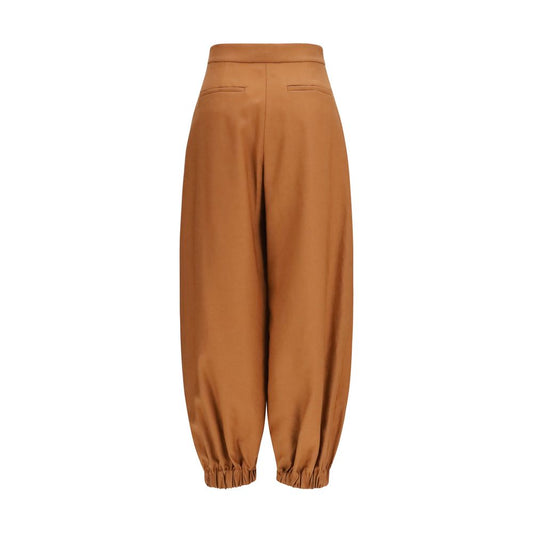 Brown Linen Casual Pants