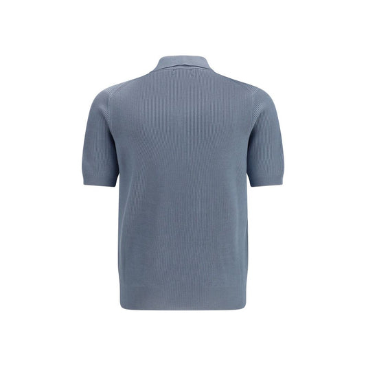 Blue Cotton Polo Shirt