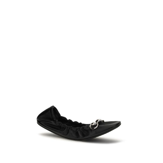 Black Calf Leather Bos Taurus Ballet Flats
