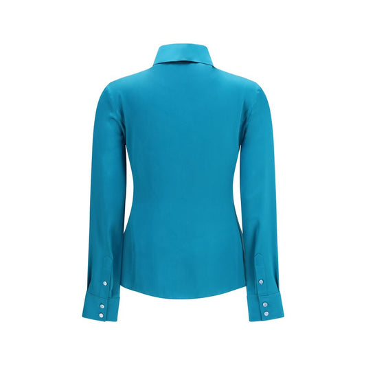 Blue Silk Dress Shirt