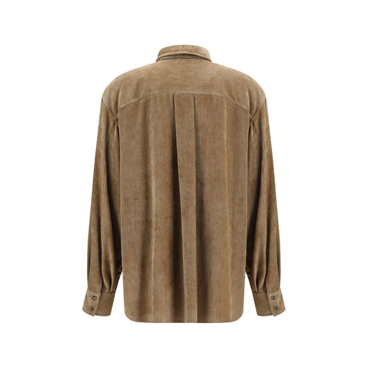 Beige Viscose Dress Shirt