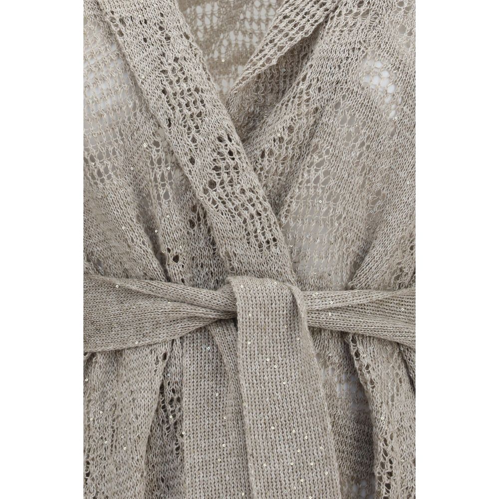 Beige Linen Cardigan