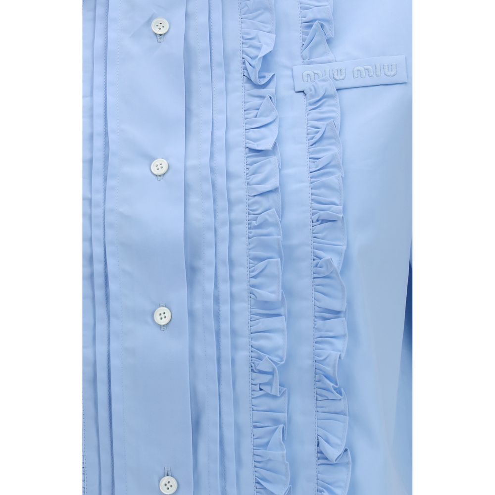 Blue Cotton Shortsleeve Shirt