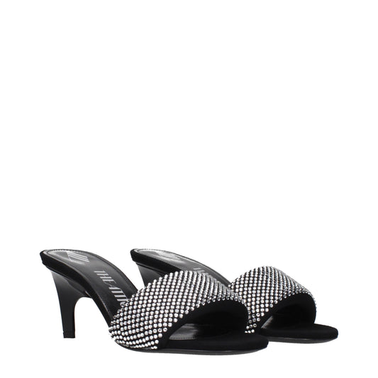 Black Fabric Platform Sandals
