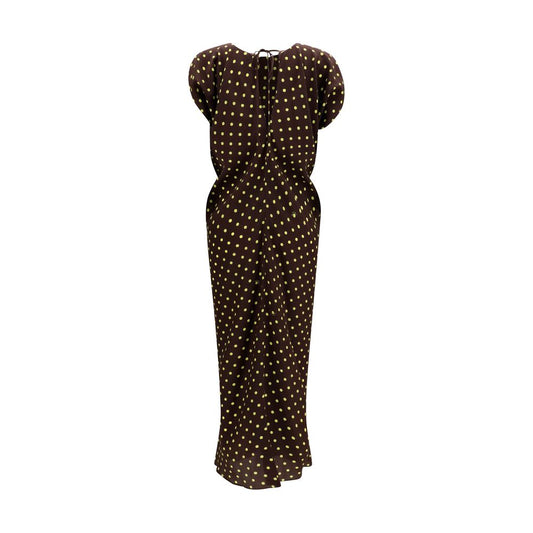 Brown Silk Casual Dress