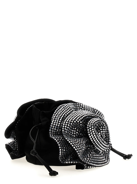 Black Viscose Crossbody Bag