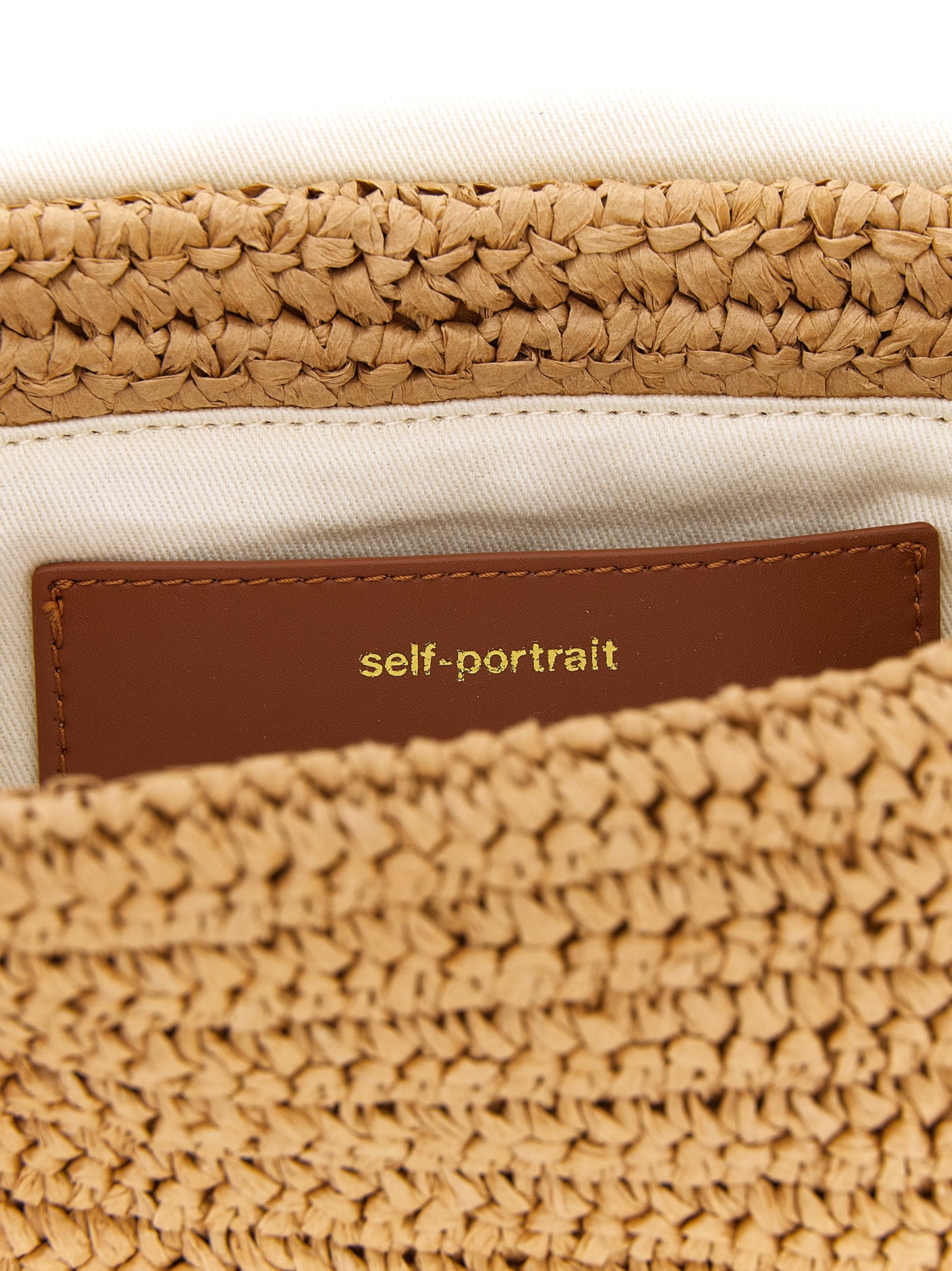 Beige Raffia Shoulder Bag